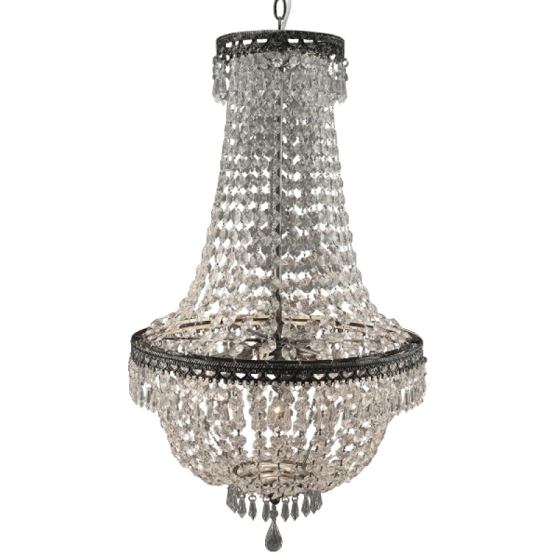 CRYSTAL CHANDELIERS ANTIQUE SILVER LOOK 3 LIGHTS 75      - HANGING LAMPS